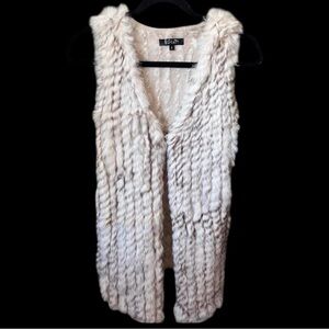 Rabbit Fur Vest in Cream